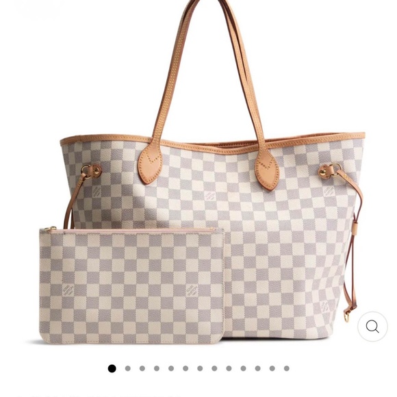 Louis Vuitton Damier Azur Neverfull Bag & Pouch - Picture 4 of 5